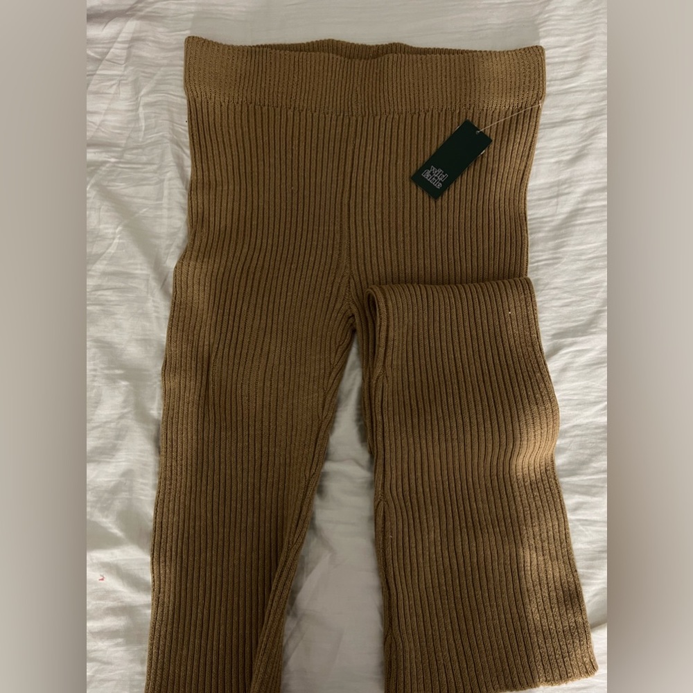 target wild fable tan/brown ribbed flare pants